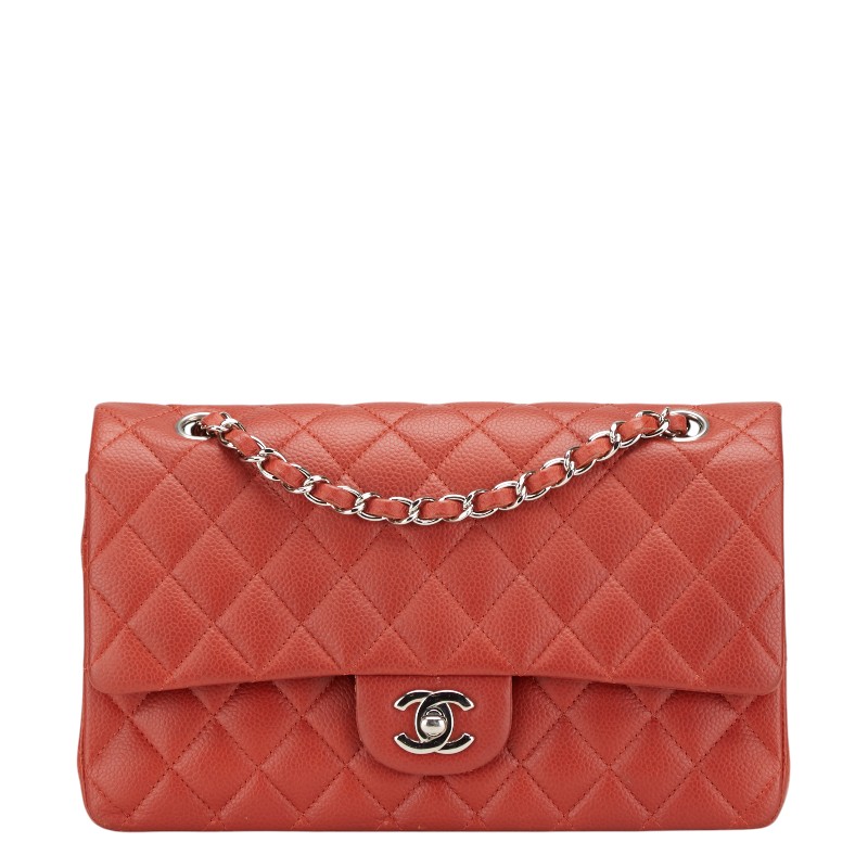 シャネル ココマーク マトラッセ25 ダブルフラップ チェーン ショルダーバッグ レッド キャビアスキン レディース CHANEL 【中古】|【銀座パリス】 店