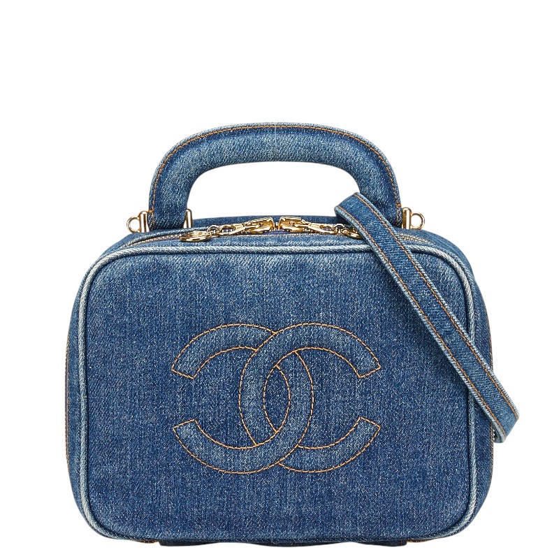 シャネル ココマーク バニティバッグ ショルダーバッグ 2WAY インディゴブルー ジーンズ レディース CHANEL 【中古】