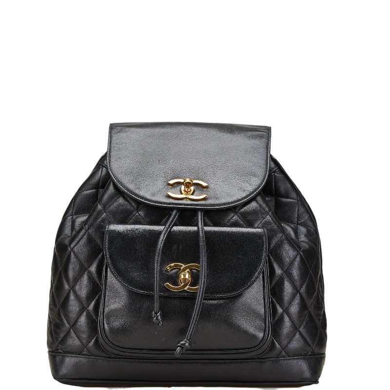 シャネル マトラッセ ココマーク ゴールド金具 チェーン リュック バックパック ブラック ラムスキン レディース CHANEL 【中古】|【銀座パリス】 店