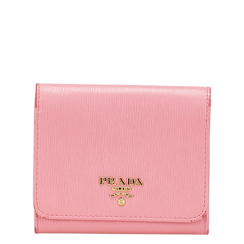 楽天市場】プラダ PRADA 三つ折り財布 レザー ピンク レディース 送料  
