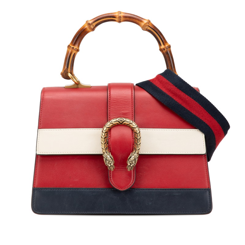 グッチ バンブー デュオニュソス ハンドバッグ ショルダーバッグ 2WAY 448075 レッド レザー レディース GUCCI 【中古】