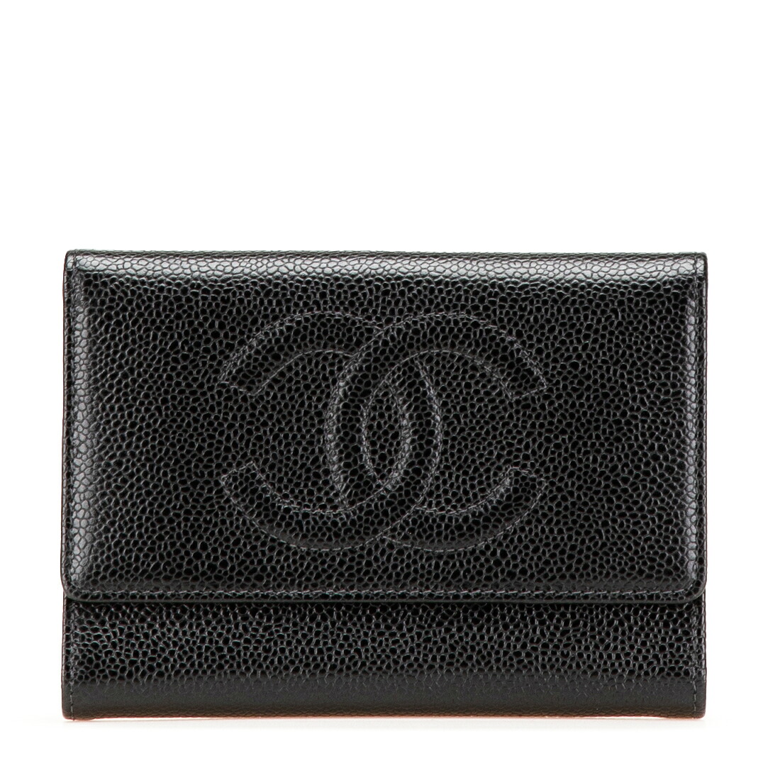 シャネル ココマーク 三つ折り紙入れ 黒いこと キャビア人はだ レディース CHANEL 【中古】