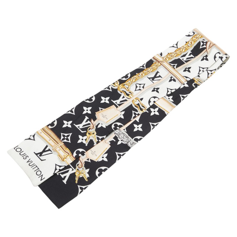 ✨美品✨ルイヴィトン　モノグラムバンドー　ランデブー　ブラック×ベージュ　シルク ✨美品✨ルイヴィトン モノグラムバンドー ランデブー ブラック