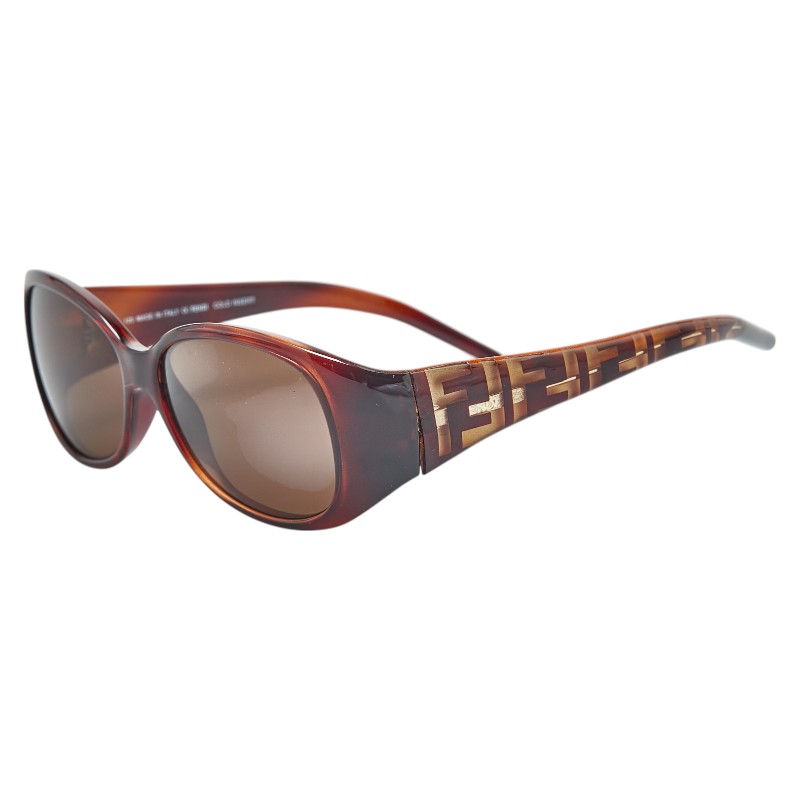 フェンディ ズッカ サングラス FS407 ブラウン プラスチック レディース FENDI 【中古】