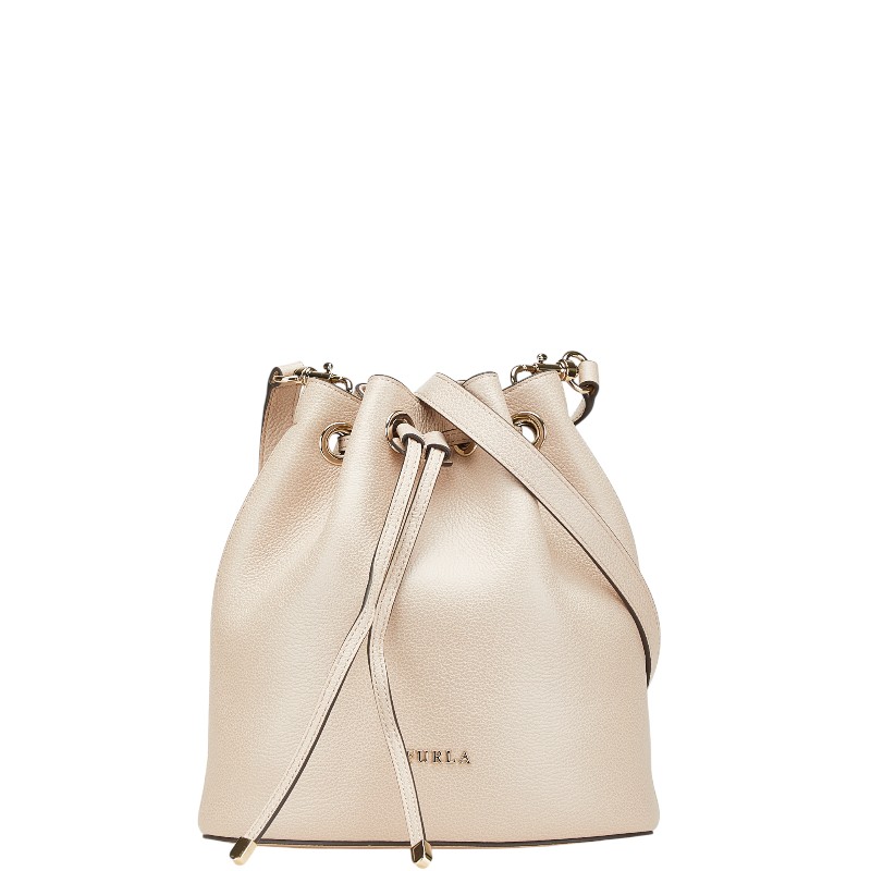 【美品】FURLA レザー 2WAY ハンドバッグ STACY 巾着 保存袋付き 美品】FURLA レザー 2WAY ハンドバッグ STACY 巾着 保存袋付き