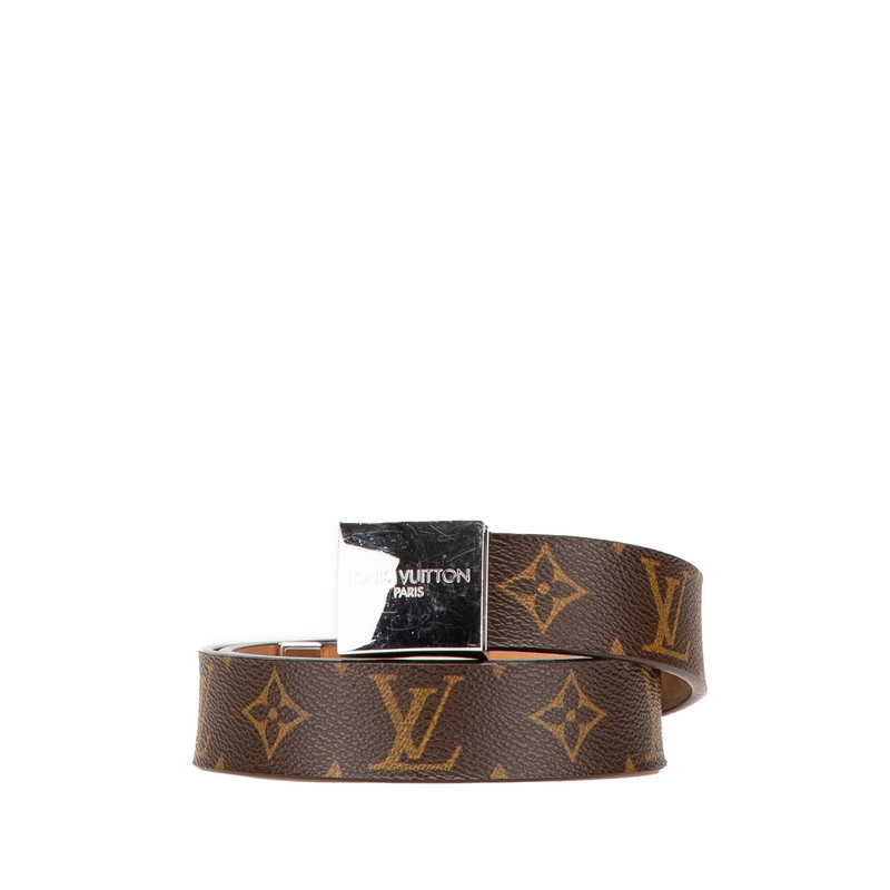 ルイヴィトン レディース ベルト M6801W モノグラム ブラウン PVC ABランク】ルイヴィトン LOUIS VUITTON サンチュール キャレ