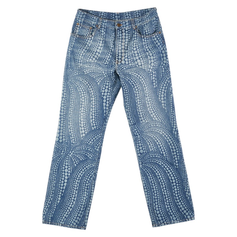 Louis Vuitton デニム柄ハンカチ Louis Vuitton LV Leaf Pattern Regular Denim Pants Denim
