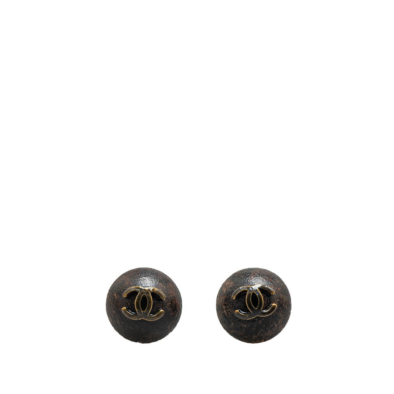 国内発送 25S【CHANEL】ブラック シルバー オーバル型 ピアス 国内発送 25S【CHANEL】ブラック シルバー オーバル型 ピアス