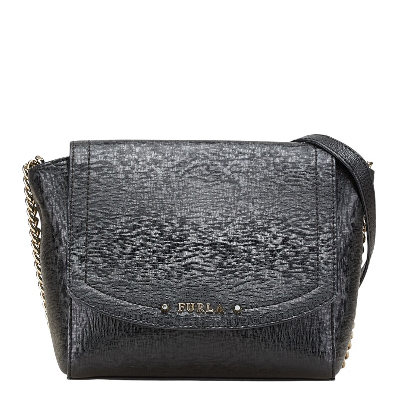 フルラ ニューディジー チェーン店 ショルダーバッグ 黒いこと なめし革 レディース Furla 【中古】