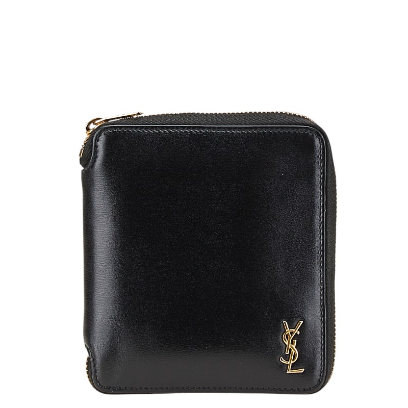 SAINT LAURENT ブラックレザー 二つ折り財布 SAINT LAURENT ブラック 二つ折り財布 - メルカリ