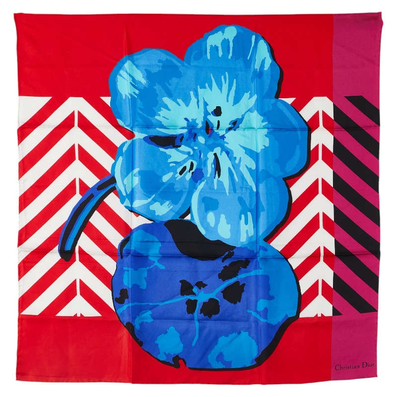 Christian Dior 蝶柄 シルクスカーフ Christian Dior 蝶柄 シルクスカーフ