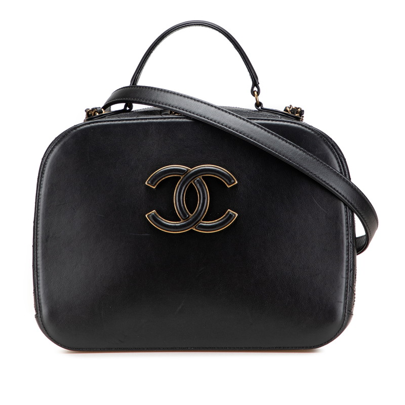 シャネル ココマーク ハンドバッグ ショルダーバッグ 2WAY ブラック カーフスキン レディース CHANEL 【中古】
