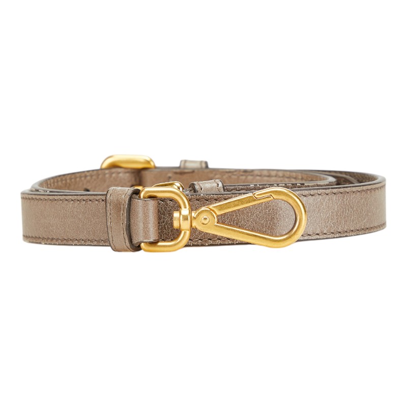 美品　PRADA プラダ　ショルダーストラップ　レザー　金具　焦茶　ブラウン 美品 PRADA プラダ ショルダーストラップ レザー 金具 焦茶 ブラウン