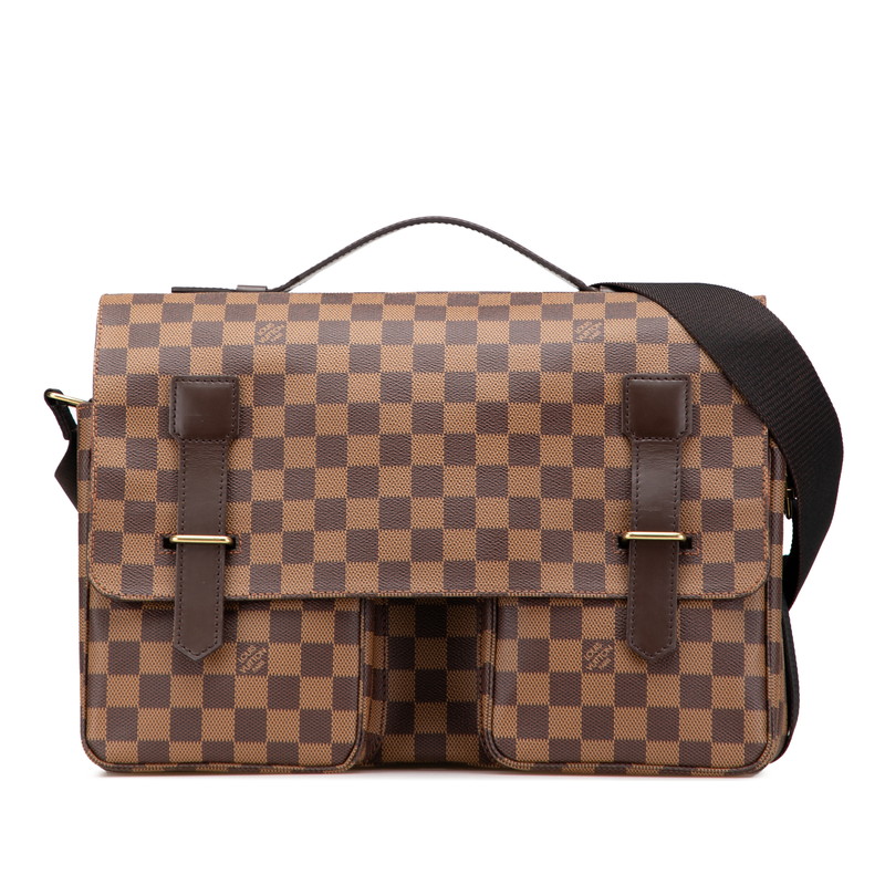 ルイ ヴィトン ダミエ ブロードウェイ ショルダーバッグ M42270 赤銅色 PVC なめし革 メンズ LOUIS VUITTON 【中古】