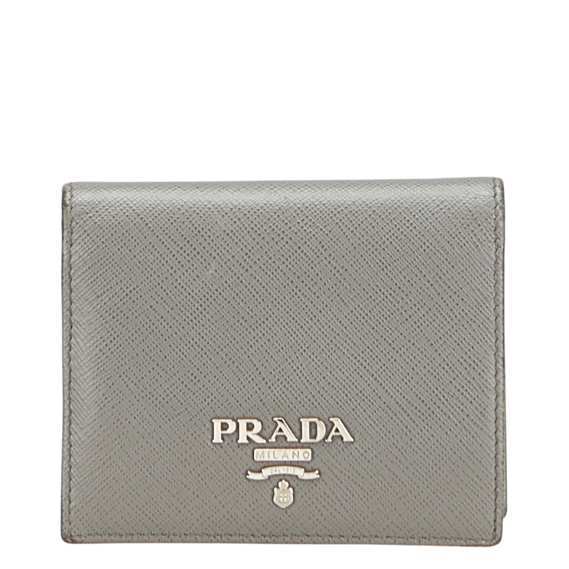 楽天市場】PRADA(プラダ)二つ折り財布 コンパクトウォレット ブルー