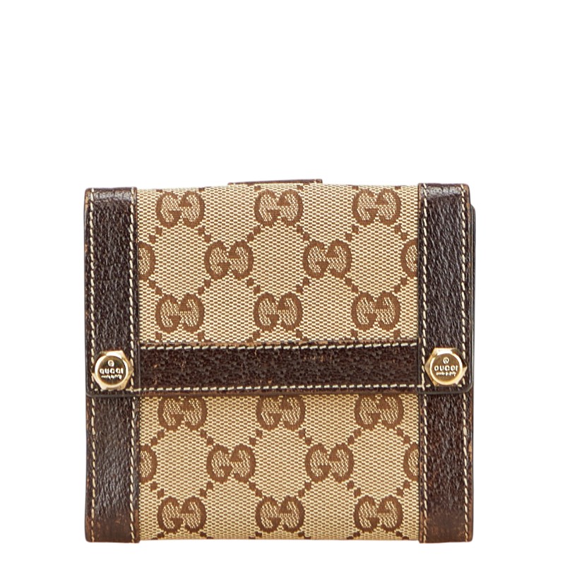 Gucci 二つ折り財布 ベージュ/ブラウン GUCCI グッチ 財布 新作 レディース 二つ折り財布 新品 黒