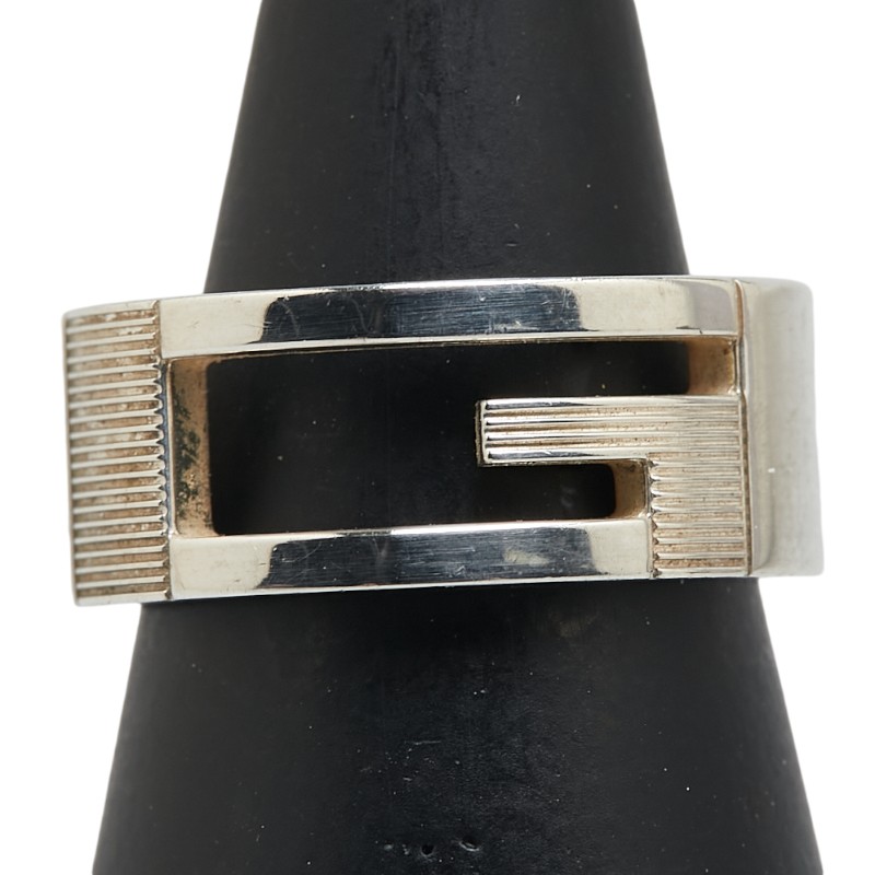 グッチ ブランデッドG 輪っか 指環 #13 SV925 しろがね色 メンズ GUCCI 【中古】 メンズジュエリー・アクセサリー-指輪・リング