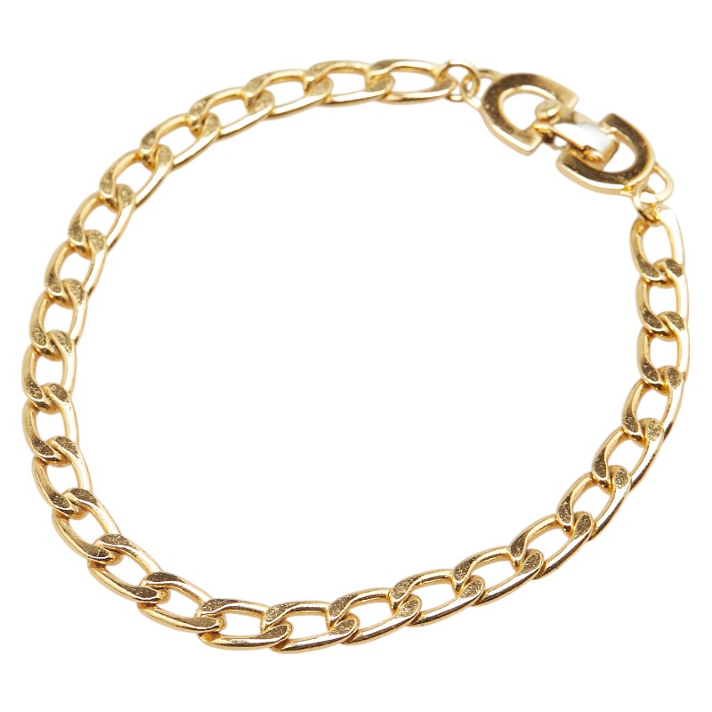 Christian Dior ラインストーン付きゴールドカラーブレスレット　美品 Christian Dior ラインストーン付きゴールドカラーブレスレット 美品