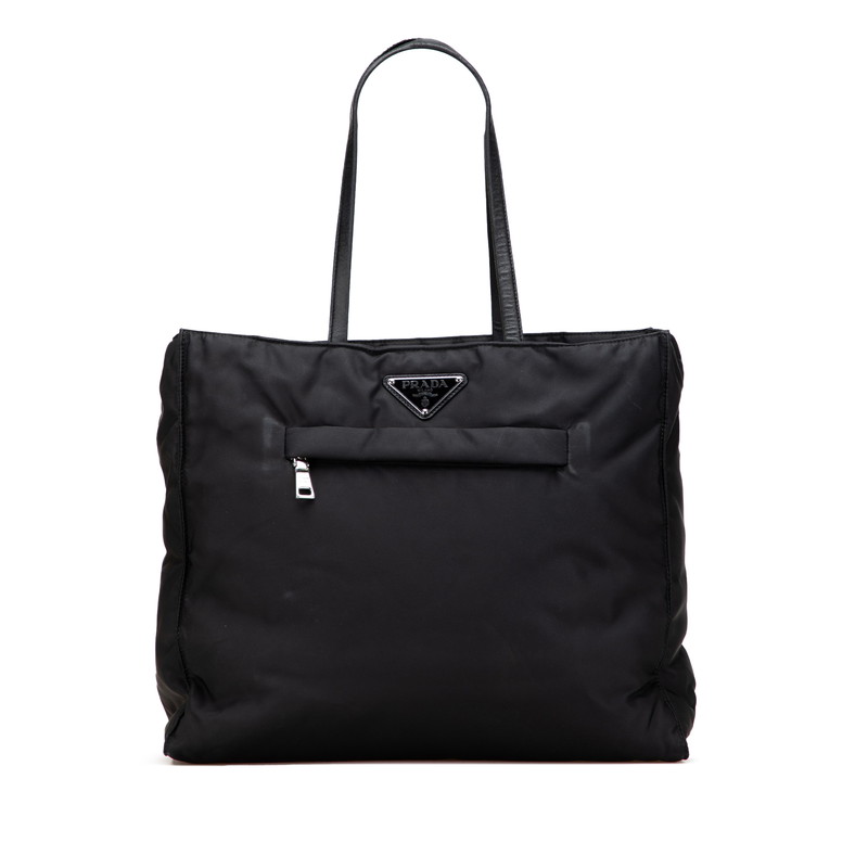 ✨超美品 ✨ プラダ ナイロン 三角プレート ハンドバッグ ネイビー ロゴ PRADA - 良品 PRADA プラダ 三角ロゴ プレート メタル ハンドル