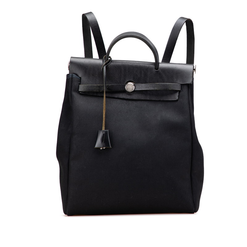 エルメス エールバッグ アドPM リュック バックパック ハンドバッグ 2WAY ブラック トワルオフィシエ レザー レディース HERMES 【中古】｜【銀座パリス】　店