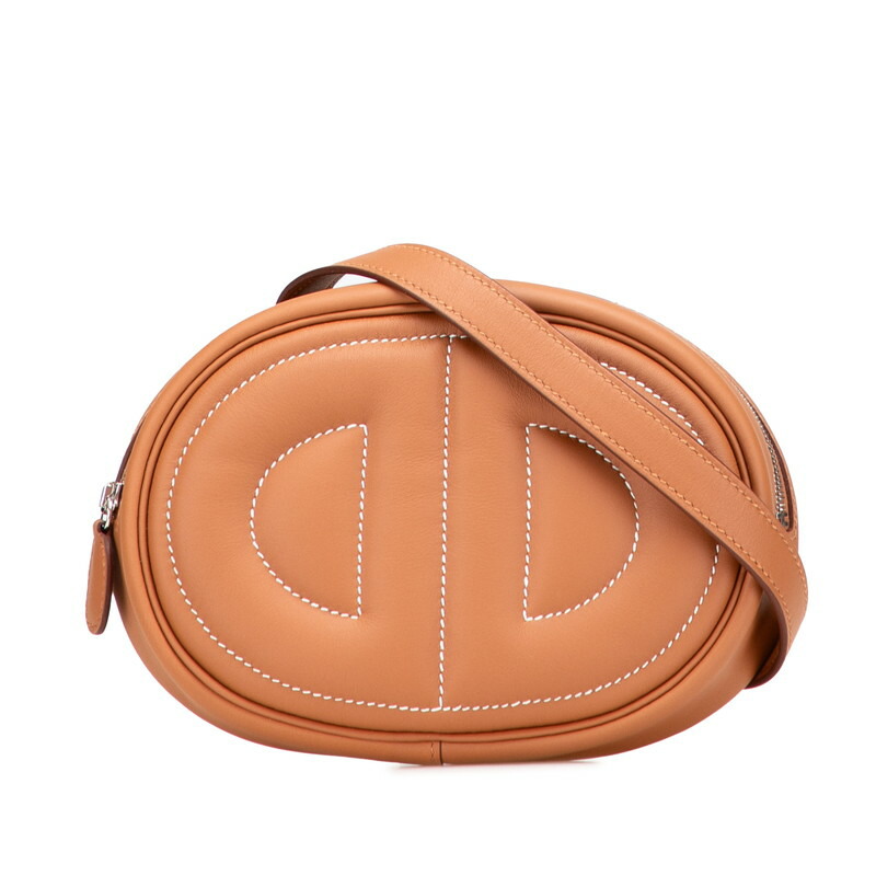 エルメス ボディ イン ザ ループ ボディバッグ ベルトバッグ ゴールド ブラウン スイフト レディース HERMES 【中古】