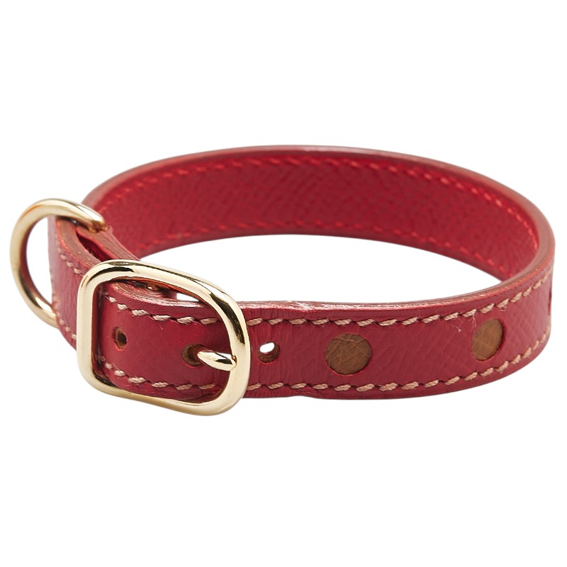 【美品】HERMES エルメス　首輪　ドッグチョーカー　ケリー　レザー　レッド 楽天市場】HERMES エルメス ケリー 首輪 チョーカー ペット 散歩