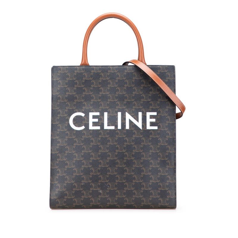 セリーヌ トリオンフ バーティカルカバ トートバッグ ショルダーバッグ 2WAY ブラック PVC レザー レディース CELINE 【中古】 64,900円