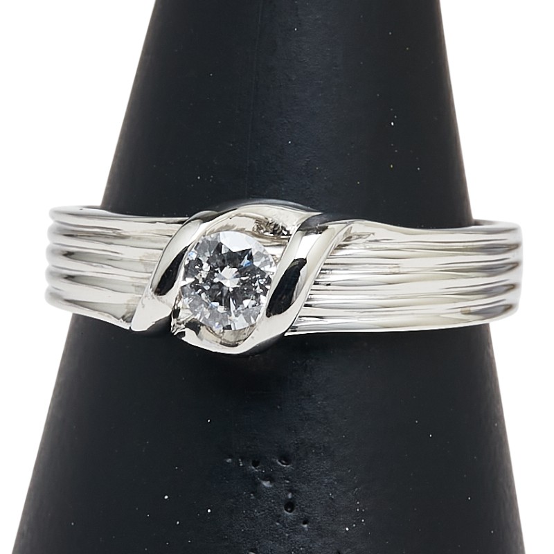 Pt900 プラチナ ダイヤ0.20ct リング 指輪 レディース 12号 【中古】