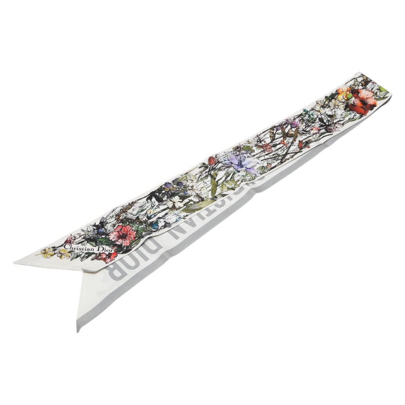 Dior（ディオール）花柄ストライプスカーフ 約80cm Dior（ディオール）花柄ストライプスカーフ 約80cm