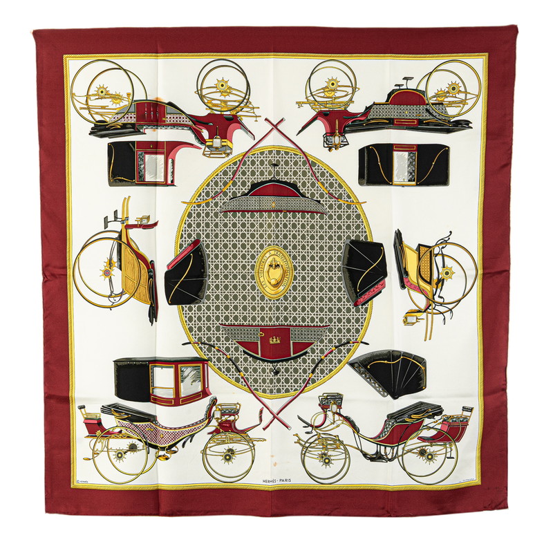 楽天市場】HERMES エルメス カレ90 スカーフ Les Voitures