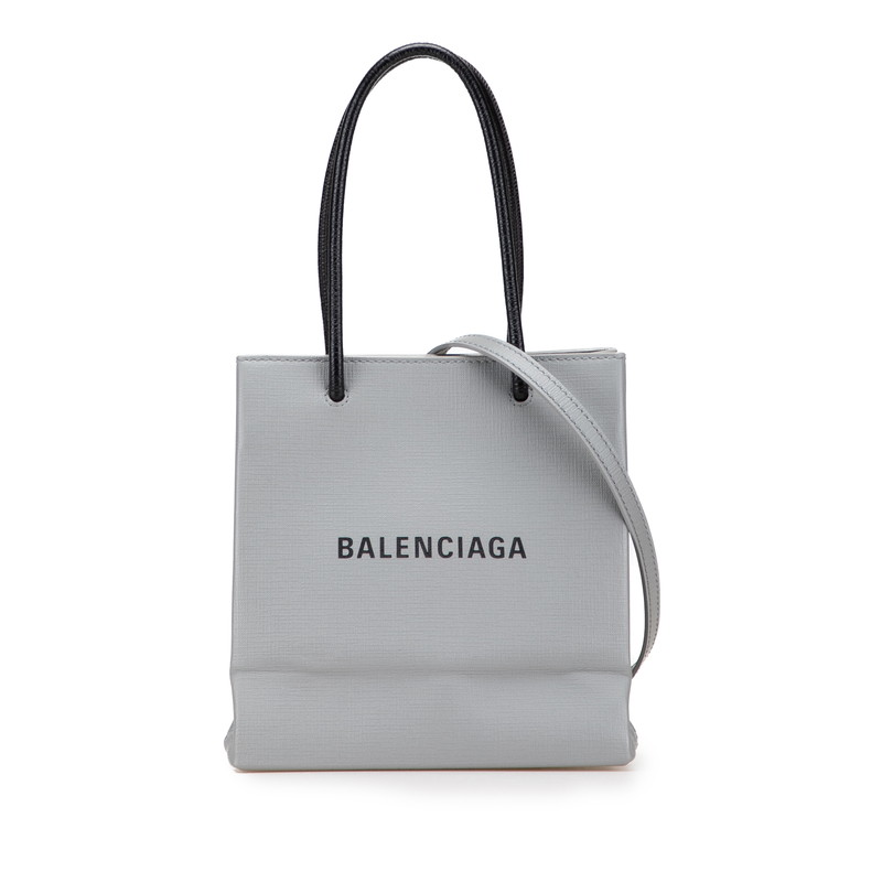 バレンシアガ ショッピングトート XXS ハンドバック ショルダーバッグ 2WAY 597858 薄墨色 なめし革 レディース BALENCIAGA 【中古】