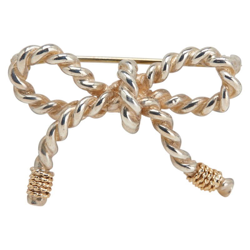 楽天市場】ティファニー ブローチ パール シルバー コンビ リボン