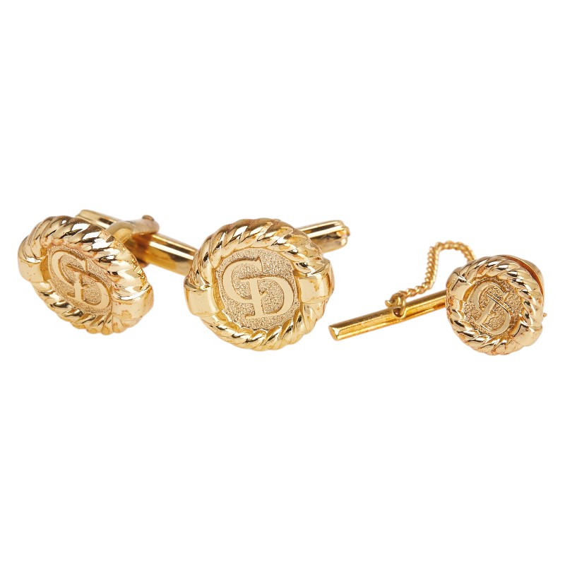 ディオール ヴィンテージ CDロゴ カフス タイピン セット ゴールド メッキ レディース Dior 【中古】 9,906円