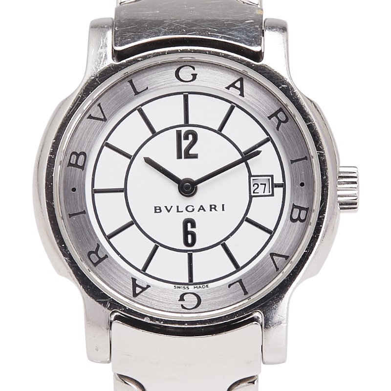 ブルガリ ソロテンポ デイト 腕時計 ST29S クオーツ ホワイト文字盤 ステンレススチール レディース BVLGARI 【中古】 41,730円