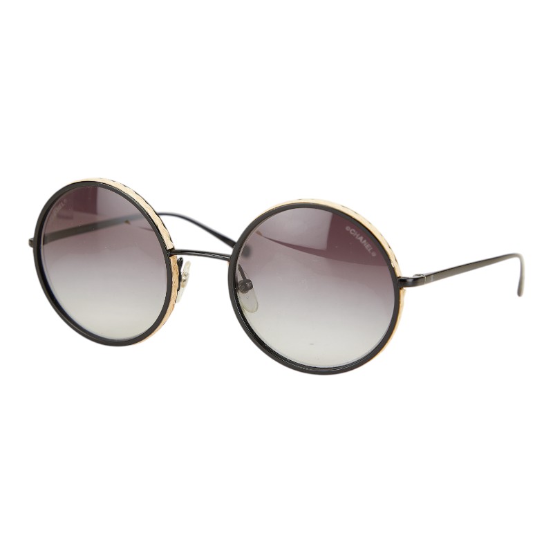 シャネル ココマーク 黒眼鏡 4250 c101/S6 黒いこと ベージュ 金属元素 リネン荷縄 レディース CHANEL 【中古】
