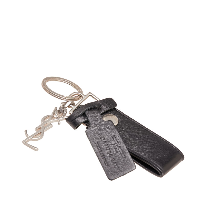 Saint Laurent ブラックレザーキーホルダー SAINT LAURENT◇キーホルダー/レザー/ブラック/メンズ