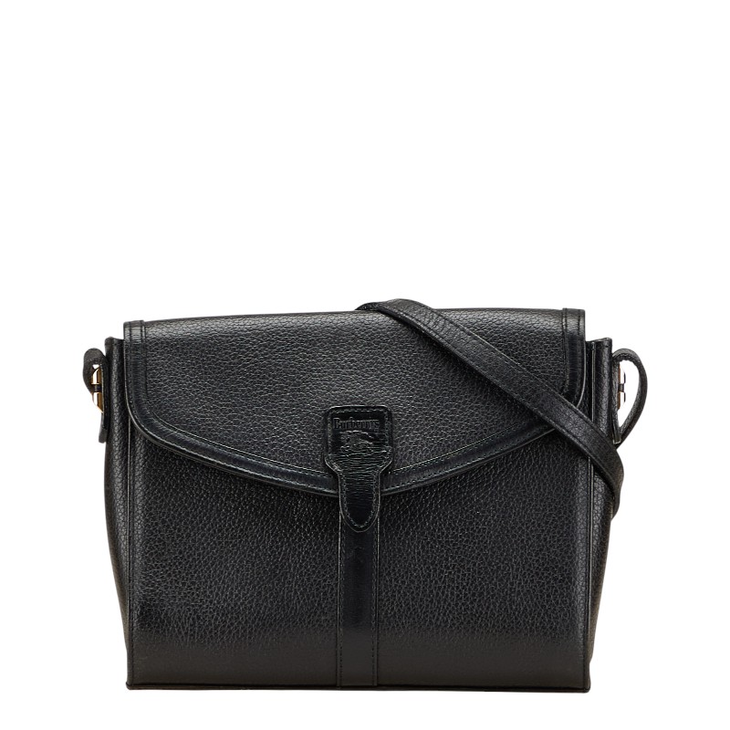 バーバリー ノバチェック シャドーホース ショルダーバッグ ブラック レザー レディース BURBERRY 【中古】 19,800円