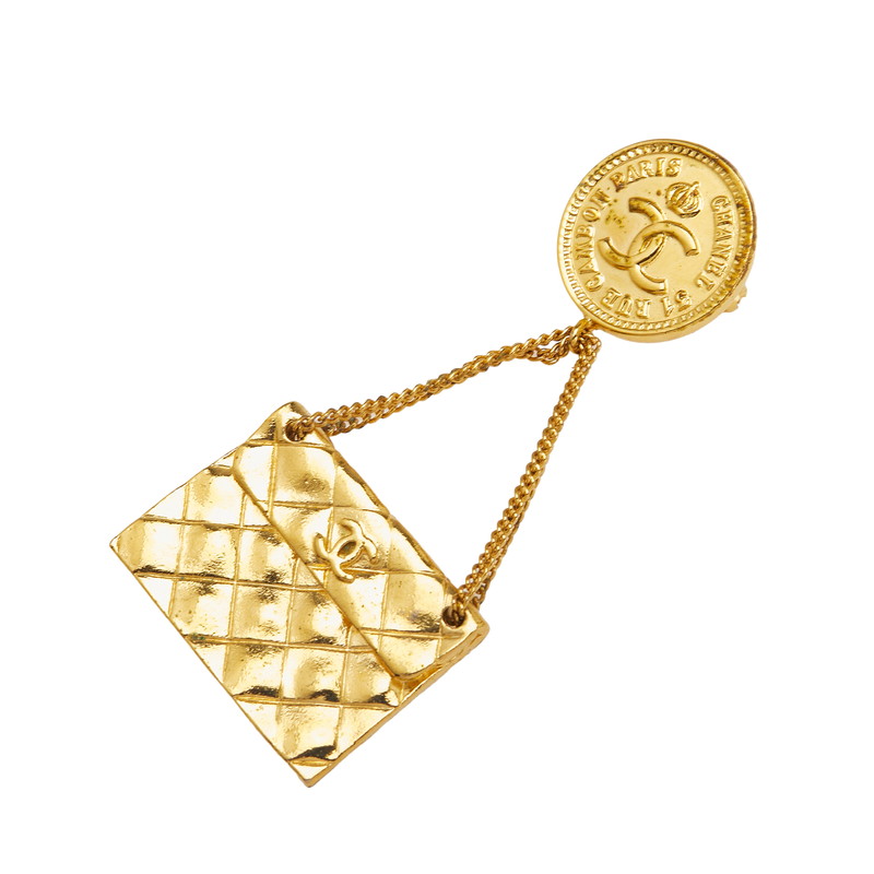 シャネル 31 RUE CAMBON ココマーク マトラッセ ブローチ ゴールド メッキ レディース CHANEL 【中古】｜【銀座パリス】　店