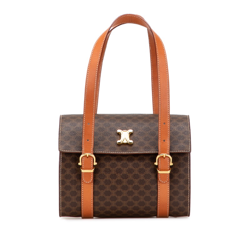 VINTGAE CELINE マカダム柄 ハンドバッグ ブラウン CELINE マカダム ハンドバッグ ブラウン Leather – VALTIQUE