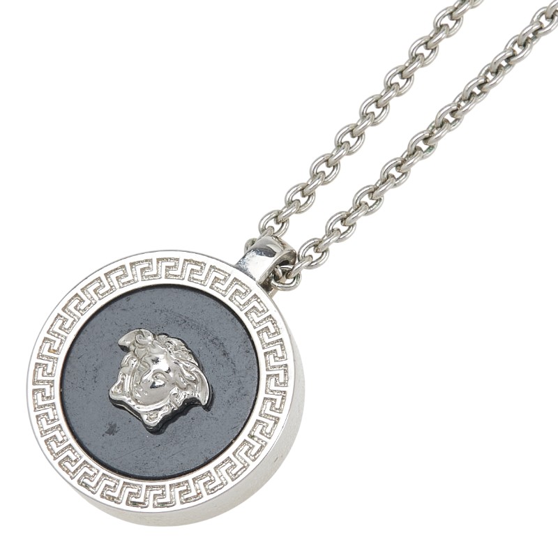 美品 VERSACE メデューサ ネックレス シルバー ラインストーン グレカ 美品 VERSACE メデューサ ネックレス シルバー ラインストーン