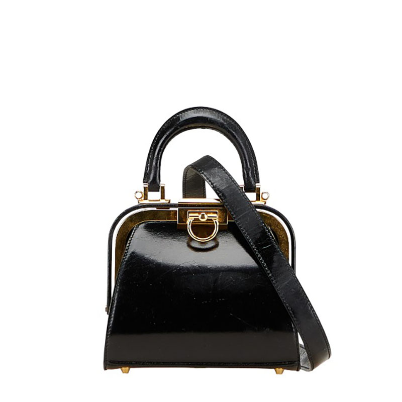 ディオール ハンドバッグ ショルダーバッグ 2WAY ブラック ゴールド パテントレザー レディース Dior 【中古】｜【銀座パリス】　店