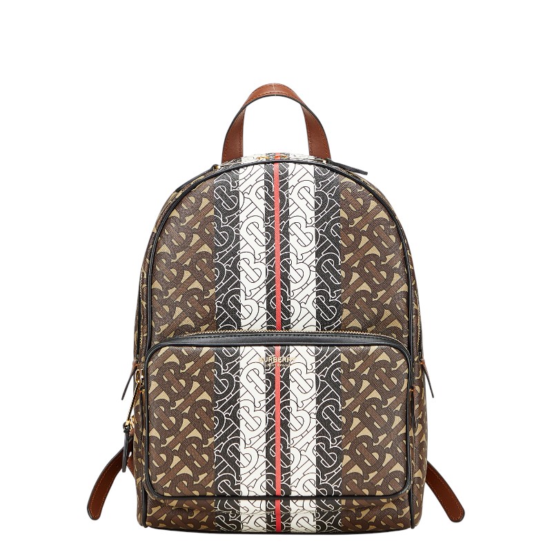 バーバリー TBモノグラム リュック バックパック ブラウン PVC レザー レディース BURBERRY 【中古】