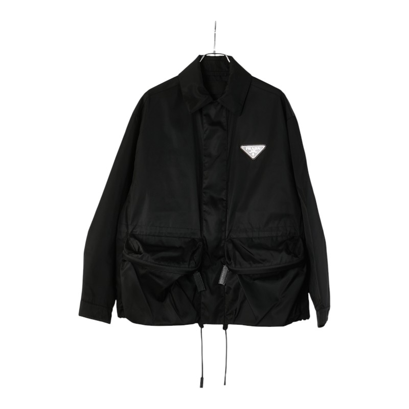 プラダ 20SS RE-NYLON 三角形一皿 テック 上衣 上衣 大いさ:XS SGB404 黒いこと ナイロン メンズ PRADA 【中古】 スポーツ・アウトドア-ブルゾン-ゴルフ