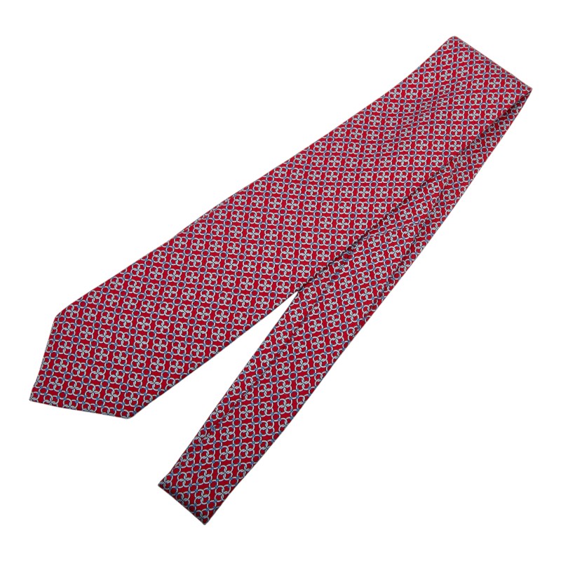 エルメス ネクタイ レッド マルチカラー シルク レディース HERMES 【中古】