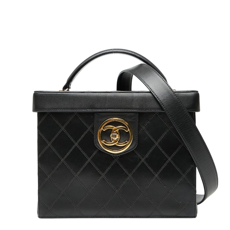 シャネル ビコローレ バニティバッグ ショルダーバッグ 2WAY 黒いこと 子ヒツジ人はだ レディース CHANEL 【中古】