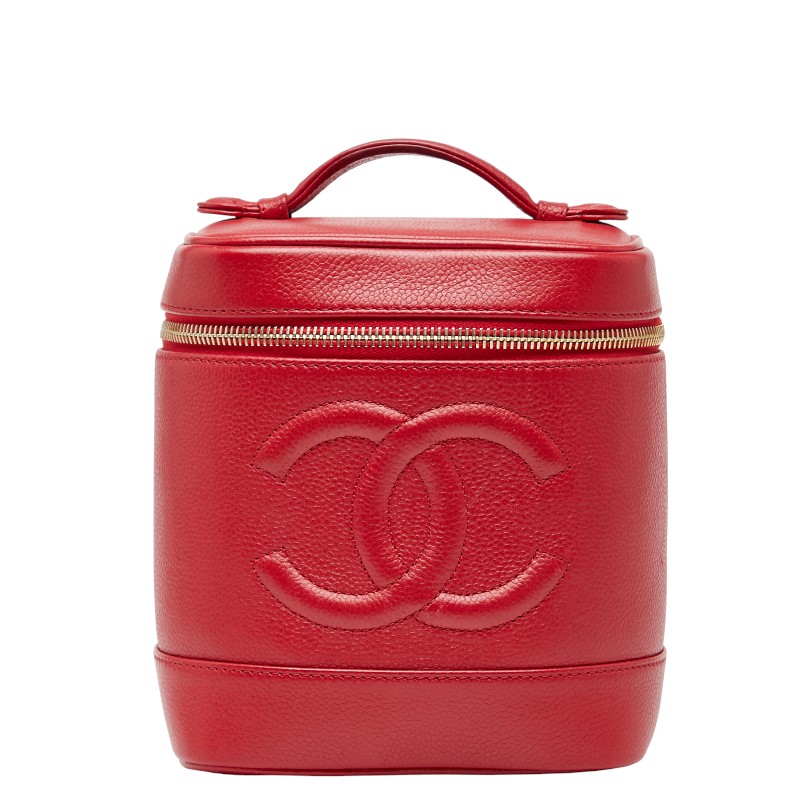 シャネル ココマーク バニティバッグ ハンドバック 赤いこと キャビアひと肌 レディース CHANEL 【中古】