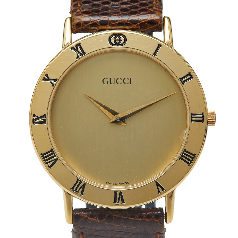 楽天市場】GUCCI グッチ 3000.2.M シェリーライン文字盤 レザーベルト
