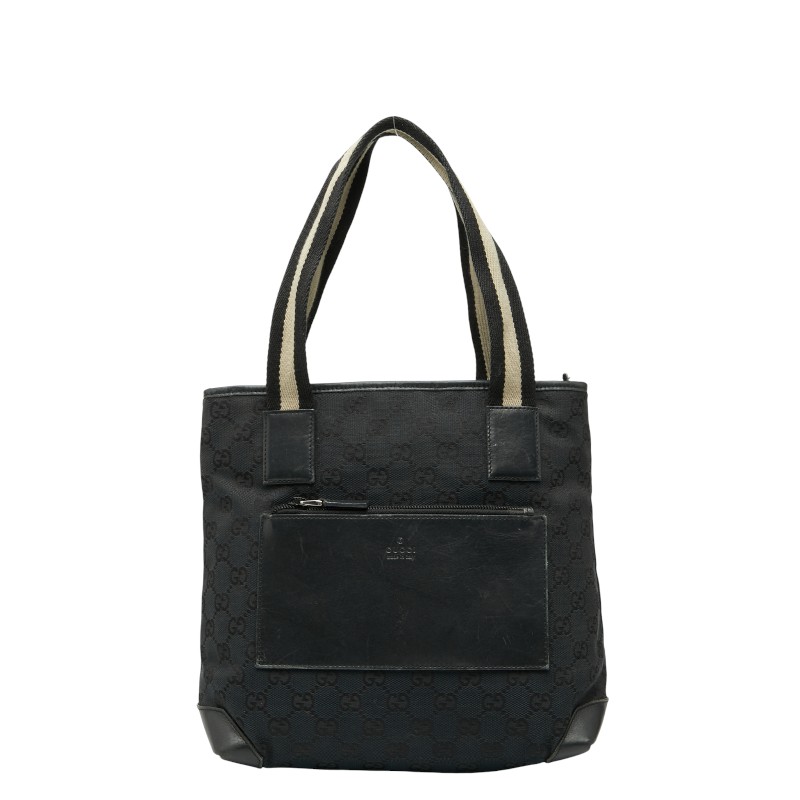 グッチ GG帆布 ハンドバック 019 0402 黒いこと 帆布 なめし革 レディース GUCCI 【中古】