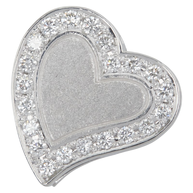 Pt900 プラチナ ダイヤ0.40ct ハート モチーフ ペンダントトップ レディース 【中古】