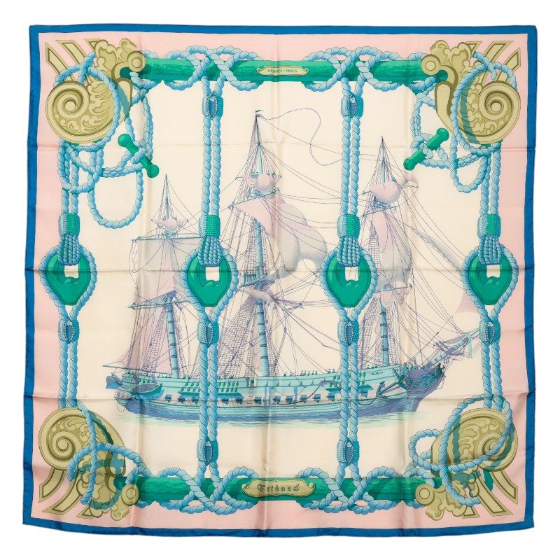 美品　HERMES　エルメス　カレ90 スカーフ Tuiga 帆船 シルク 楽天市場】エルメス HERMES スカーフ カレ90 シルク Tuiga 帆船 マスト